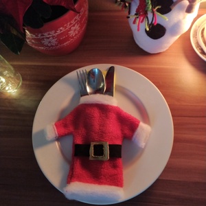 2 db-os Mikulás kabát evőeszköz tartó szett - Meska.hu