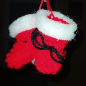 Mikulás csizma karácsonyfadísz - Meska.hu