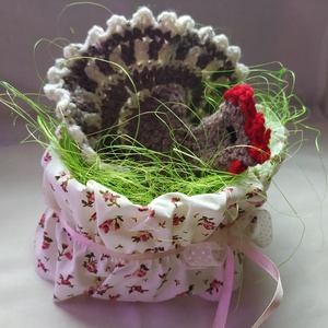 Horgolt tyúk húsvétra - otthon & életmód - dekoráció - asztal és polc dekoráció - asztaldísz - Meska.hu