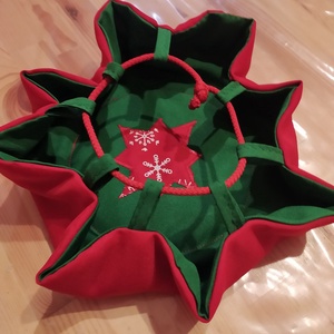 Karácsonyi asztali tároló -szaloncukorkínáló, kenyértartó - karácsony - karácsonyi lakásdekoráció - ünnepi asztaldekoráció - Meska.hu