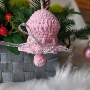 Horgolt karácsonyfadísz, harang - Meska.hu