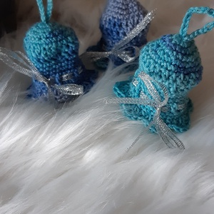 3 db Horgolt karácsonyfadísz, harang - Meska.hu