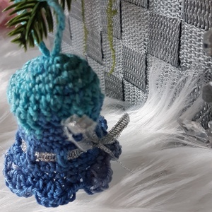 3 db Horgolt karácsonyfadísz, harang - karácsony - karácsonyi lakásdekoráció - karácsonyfadíszek - Meska.hu