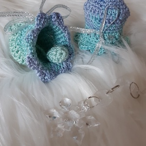 2 db Horgolt karácsonyfadísz, harang - Meska.hu