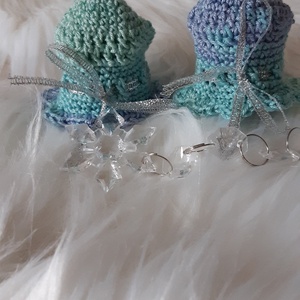 2 db Horgolt karácsonyfadísz, harang - karácsony - karácsonyi lakásdekoráció - karácsonyfadíszek - Meska.hu