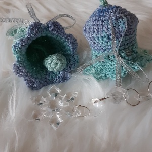 2 db Horgolt karácsonyfadísz, harang - karácsony - karácsonyi lakásdekoráció - karácsonyfadíszek - Meska.hu