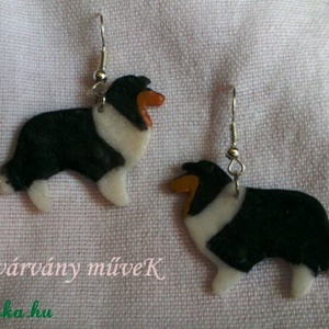 Tricolor skót juhászkutya fülbevaló -  - Meska.hu