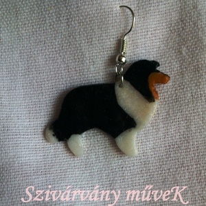 Tricolor skót juhászkutya fülbevaló -  - Meska.hu