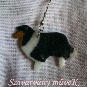 Tricolor skót juhászkutya fülbevaló -  - Meska.hu