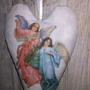 Vintage angyalok puha szív formán - Meska.hu