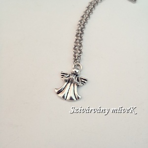 Antik ezüst színű lánc, angyal medállal - Meska.hu