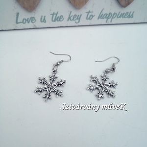 Hókristály fülbevaló - nagy - Meska.hu