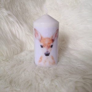 'Deer' közepes dekorgyertya, Otthon & Életmód, Gyertya, illat, aroma, Gyertya, Decoupage, transzfer és szalvétatechnika, MESKA