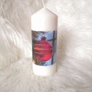 'Szenteste' nagy dekorgyertya, Karácsony, Adventi díszek, Adventi gyertyadíszek és koszorúdíszek, Decoupage, transzfer és szalvétatechnika, MESKA