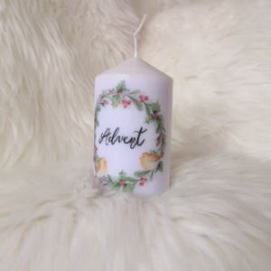 'Advent' kis dekorgyertya - karácsony - adventi díszek - adventi gyertyadíszek és koszorúdíszek - Meska.hu
