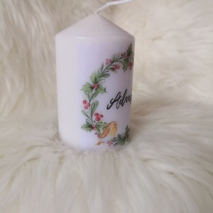 'Advent' kis dekorgyertya - karácsony - adventi díszek - adventi gyertyadíszek és koszorúdíszek - Meska.hu