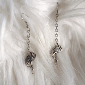 Flamingók féllábon fülbevaló - Meska.hu