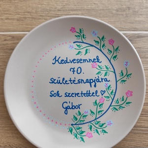 Pöttyös-virgos minta vlasztható szöveggel, Otthon & Életmód, Konyhafelszerelés, tálalás, Tálalás, Tányér & Étkészlet, Festett tárgyak, MESKA