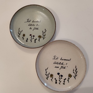 Páros tányér virágmintával - Meska.hu