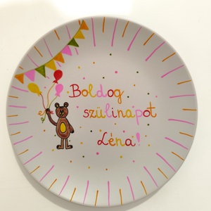 Születésnapi tányér, Otthon & Életmód, Konyhafelszerelés, tálalás, Tálalás, Tányér & Étkészlet, Festett tárgyak, MESKA