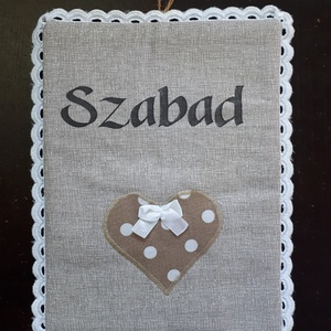 Szabad-Foglalt tábla, vintage, fürdőszoba ajtóra -  - Meska.hu