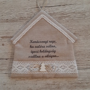 Karácsonyi, vintage stílusú ajtódísz,Karácsonyi rege...felirattal - Meska.hu
