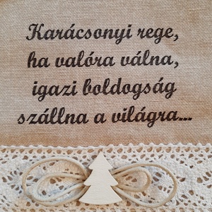 Karácsonyi, vintage stílusú ajtódísz,Karácsonyi rege...felirattal - karácsony - adventi díszek - adventi ajtódísz - Meska.hu