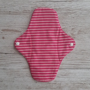 Egészségügyi betét, intim betét,  újramosható,környezetbarát, pink alapon fehér csíkos pamutvászonból,  NoWaste - szépségápolás - intim higiénia - intimbetét - Meska.hu