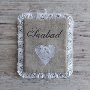 Szabad-Foglalt tábla fürdőszoba ajtóra, Vintage stílusban - otthon & életmód - dekoráció - kép & falikép - táblakép - Meska.hu