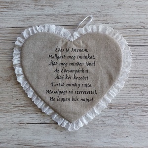 Vintage stílusban készült szív,transzfer felirattal,ajtódísz,falidísz, Otthon & Életmód, Dekoráció, Kép & Falikép, Táblakép, Decoupage, transzfer és szalvétatechnika, Varrás, MESKA
