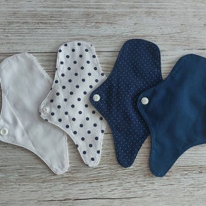 Tisztasági betét,intim betét,tanga betét,fehér,sötétkék és pöttyös  pamutvászonból,NoWaste - szépségápolás - intim higiénia - tisztasági betét - Meska.hu