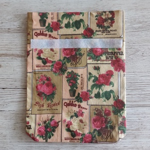 NoWaste uzsonnás tasak,uzsonnás kistáska, pink rózsás és feliratos  vászonból  - táska & tok - bevásárlás & shopper táska - shopper, textiltáska, szatyor - Meska.hu