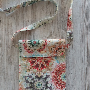 Crossbody, fesztiváltáska, mandala mintás lonetta vászonból  - Meska.hu