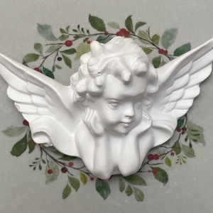 Angyal, Karácsony, Karácsonyi lakásdekoráció, Karácsonyi manók, figurák, Gipszöntés, MESKA