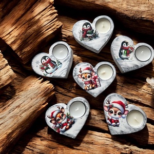 Mécsestartó, Karácsony, Karácsonyi lakásdekoráció, Ünnepi asztaldekoráció, Gipszöntés, MESKA