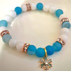 Tél kékje Ásványkarkötő, Ékszer, Karkötő, Ásványkarkötő, Gyöngyfűzés, gyöngyhímzés, MESKA