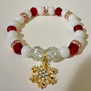 Téli csillanásÁsványkarkötő, Ékszer, Karkötő, Ásványkarkötő, Gyöngyfűzés, gyöngyhímzés, MESKA