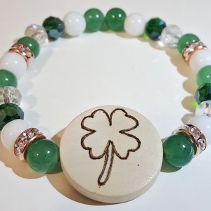 Bőség bevonzó ásványkarkötő, Ékszer, Karkötő, Ásványkarkötő, Gyöngyfűzés, gyöngyhímzés, Gravírozás, pirográfia, MESKA