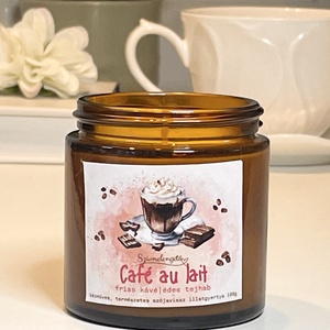 Café au lait kávé illatú szójagyertya - Meska.hu