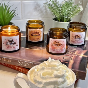 Café au lait kávé illatú szójagyertya - otthon & életmód - gyertya, illat, aroma - gyertya - Meska.hu