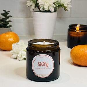 Sicily - vérnarancs-mandarin illatú szójagyertya, Otthon & Életmód, Gyertya, illat, aroma, Gyertya, Gyertya-, mécseskészítés, MESKA