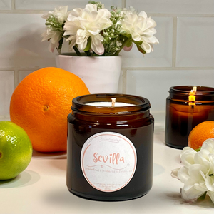 Sevilla - pink grapefruit és fehér virágszirmok illatú szójagyertya, Otthon & Életmód, Gyertya, illat, aroma, Gyertya, Gyertya-, mécseskészítés, MESKA