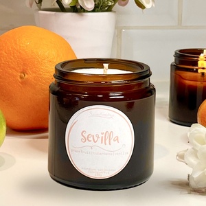 Sevilla - pink grapefruit és fehér virágszirmok illatú szójagyertya - otthon & életmód - gyertya, illat, aroma - gyertya - Meska.hu