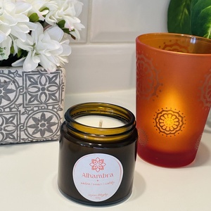 Alhambra - mandarin, szantálfa illatú szójagyertya - otthon & életmód - gyertya, illat, aroma - gyertya - Meska.hu