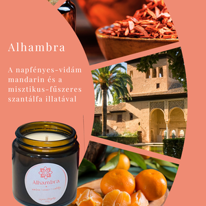 Alhambra - mandarin, szantálfa illatú szójagyertya - otthon & életmód - gyertya, illat, aroma - gyertya - Meska.hu