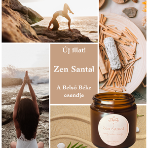 Zen Santal - szantálfa, keleties füstőlő illatú szójagyertya - otthon & életmód - gyertya, illat, aroma - gyertya - Meska.hu