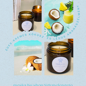 Mallorca - pinacolada kókusz ananász illatú szójagyertya - otthon & életmód - gyertya, illat, aroma - gyertya - Meska.hu