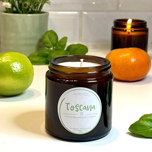 Toscana - citrus és fűszernövény illatú szójagyertya, Otthon & Életmód, Gyertya, illat, aroma, Gyertya, Gyertya-, mécseskészítés, MESKA