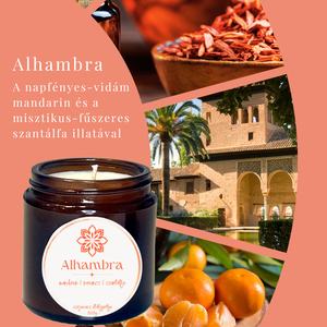 Alhambra - mandarin, szantálfa illatú szójagyertya - otthon & életmód - gyertya, illat, aroma - gyertya - Meska.hu