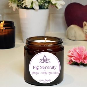 Fig Serenity - füge-szantál illatú szójagyertya, Otthon & Életmód, Gyertya, illat, aroma, Gyertya, Gyertya-, mécseskészítés, MESKA